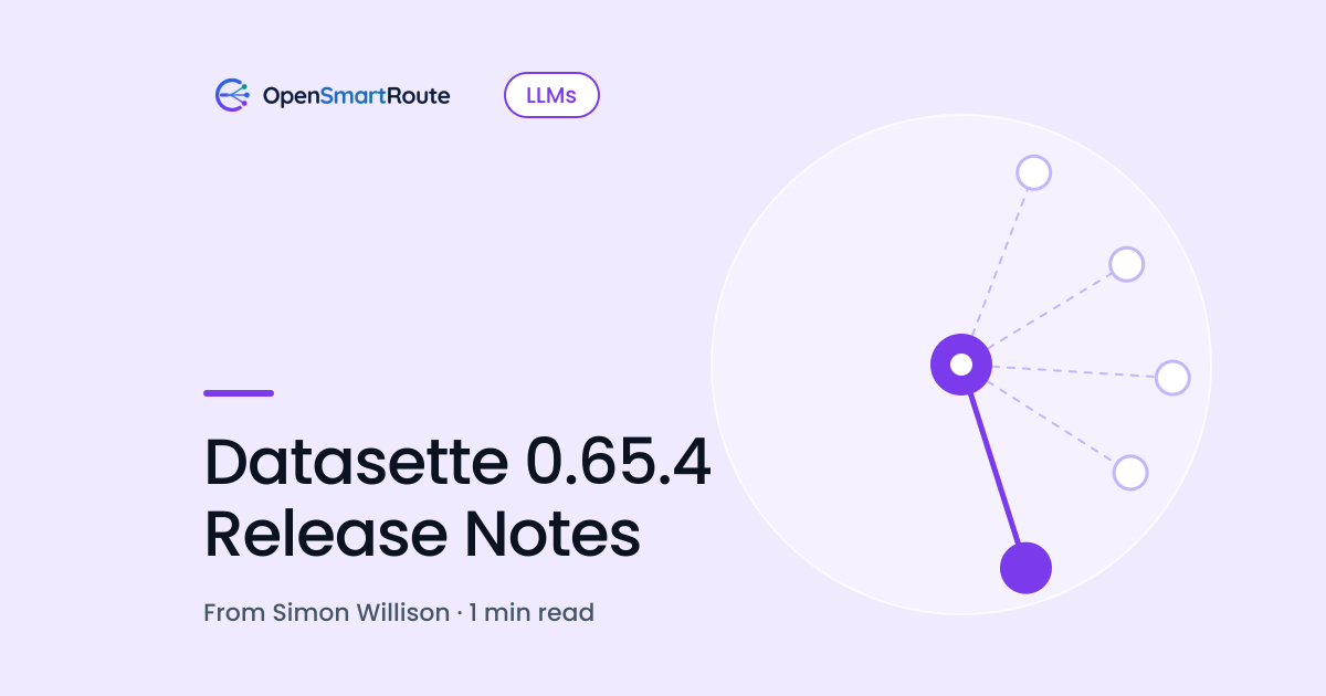Datasette 0.65.4 Release Notes