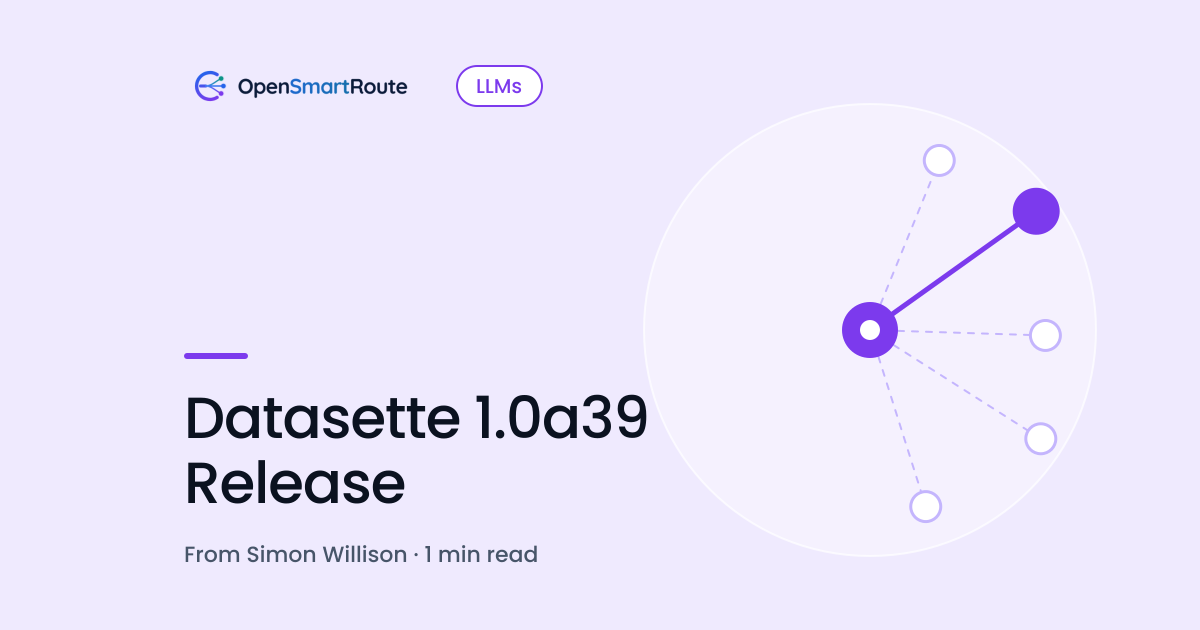 Datasette 1.0a39 Release