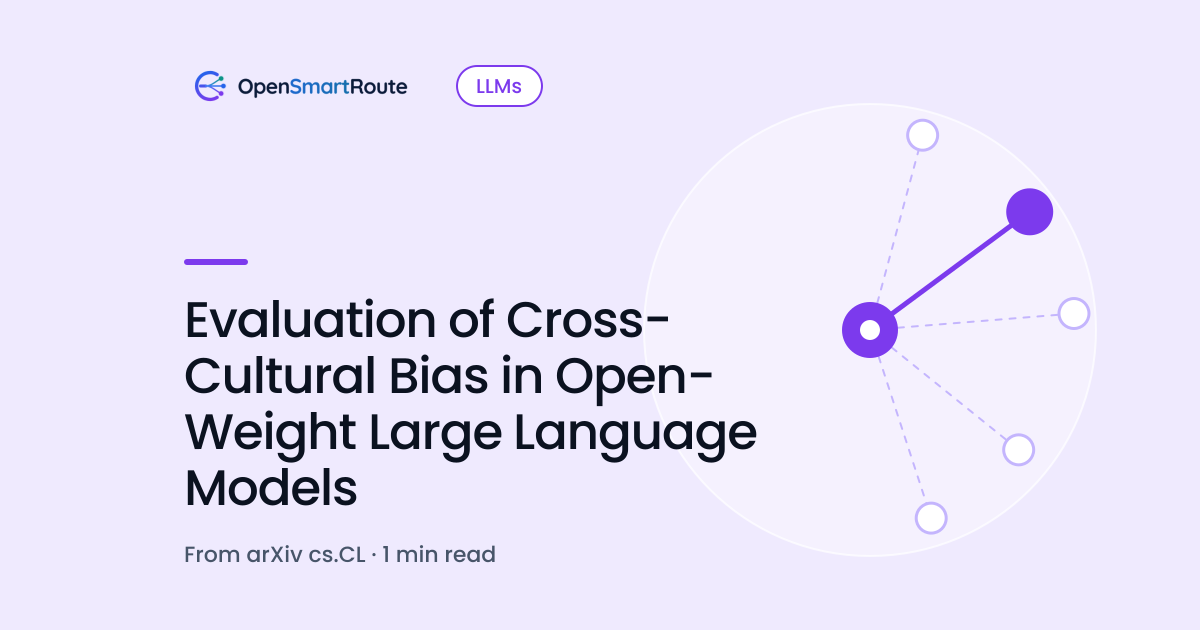 Evaluation of Cross-Cultural Bias in Open-Weight Large Language Models