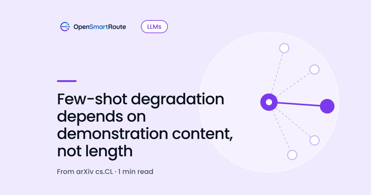 Few-shot degradation depends on demonstration content, not length
