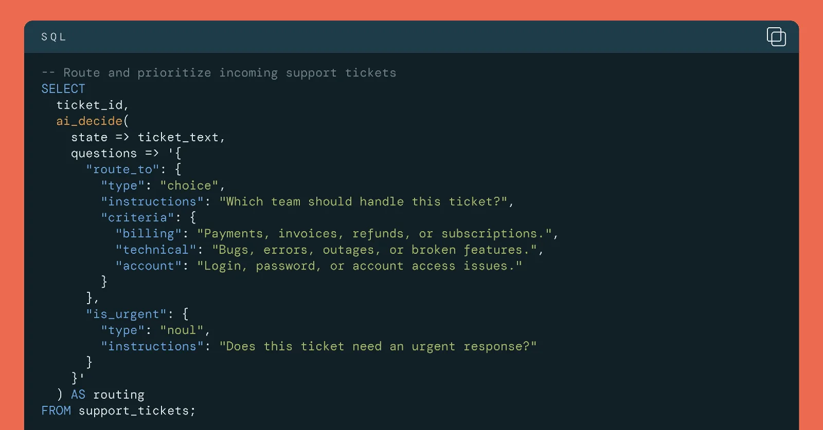 Introducing ai_decide: make fast decisions on your governed data