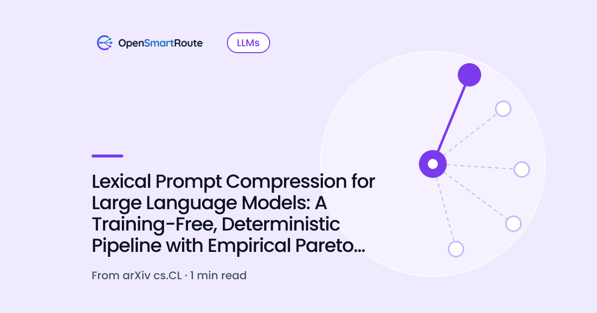 Lexical Prompt Compression for Large Language Models: A Training-Free, Deterministic Pipeline with Empirical Pareto Analysis Across Eleven Task Categories