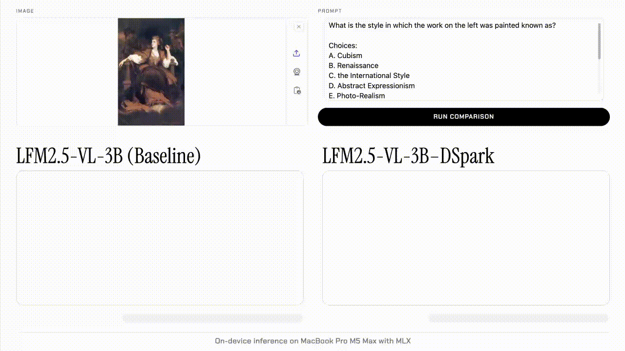 LFM2.5-VL-DSpark speeds up vision-language models with minimal memory increase