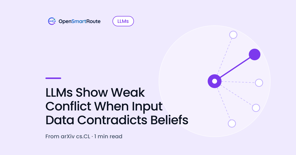 LLMs Show Weak Conflict When Input Data Contradicts Beliefs