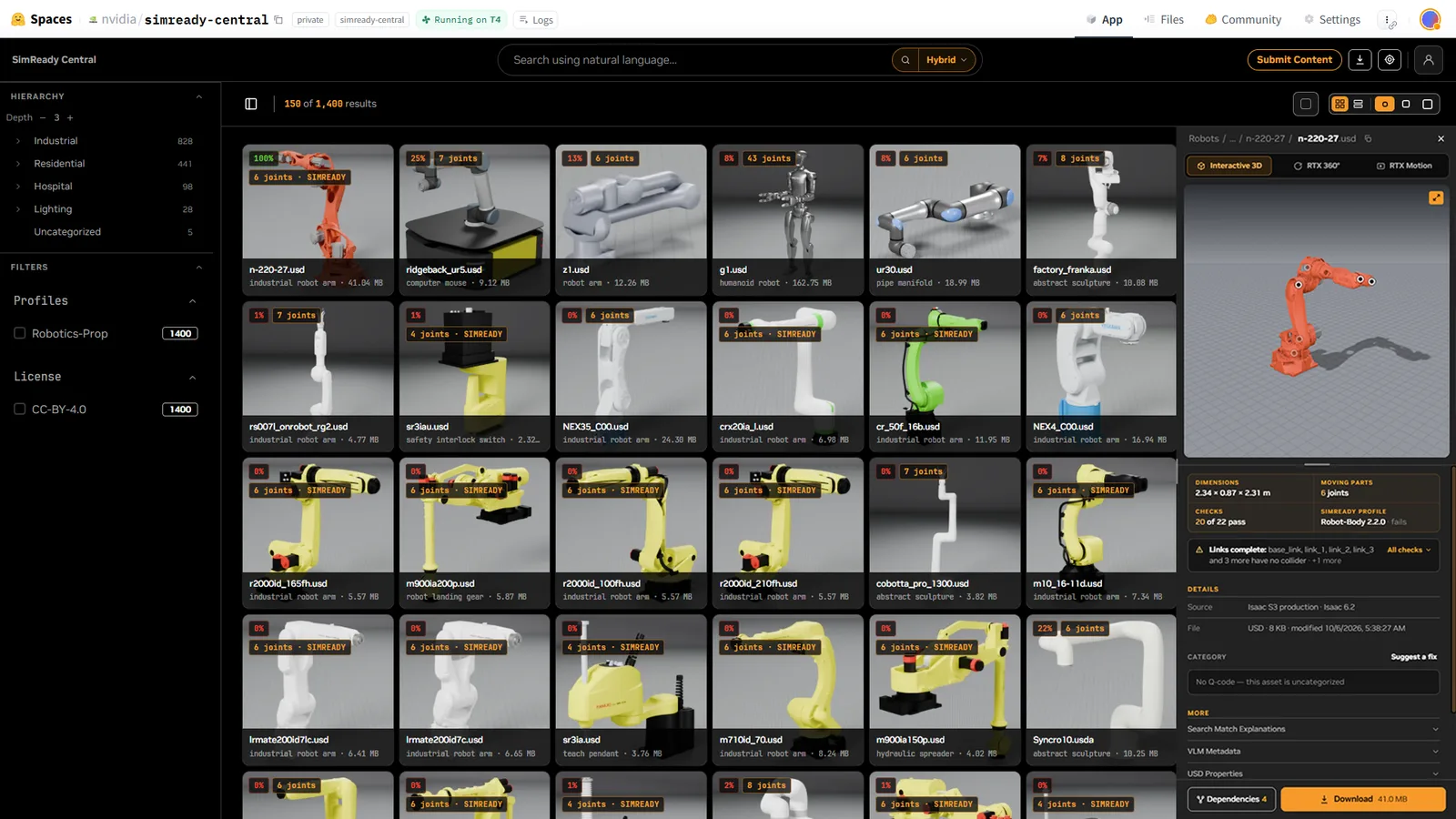 Open Library of 2,000 Simulation-Ready 3D Assets for Robotics