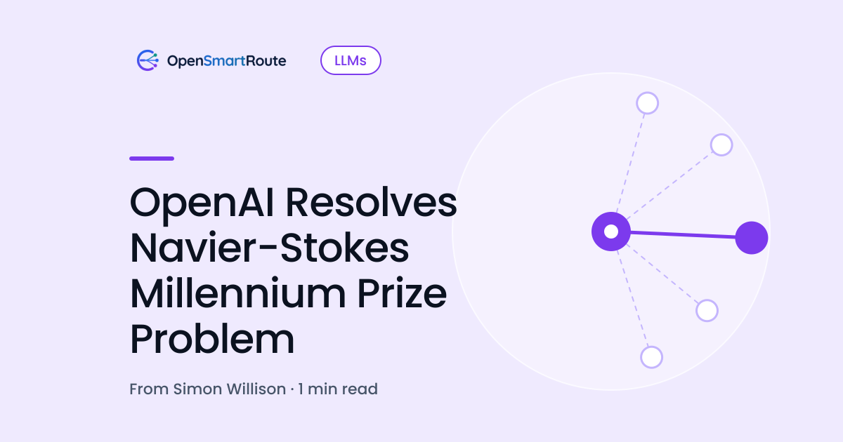 OpenAI Resolves Navier-Stokes Millennium Prize Problem