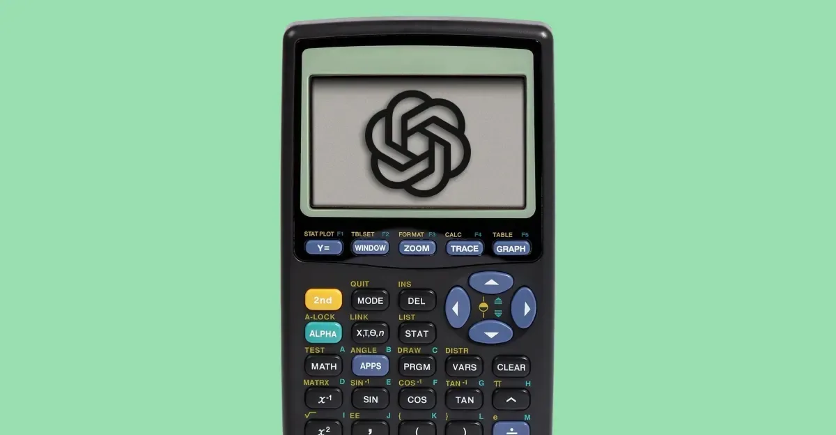 OpenAI logo inside a calculator