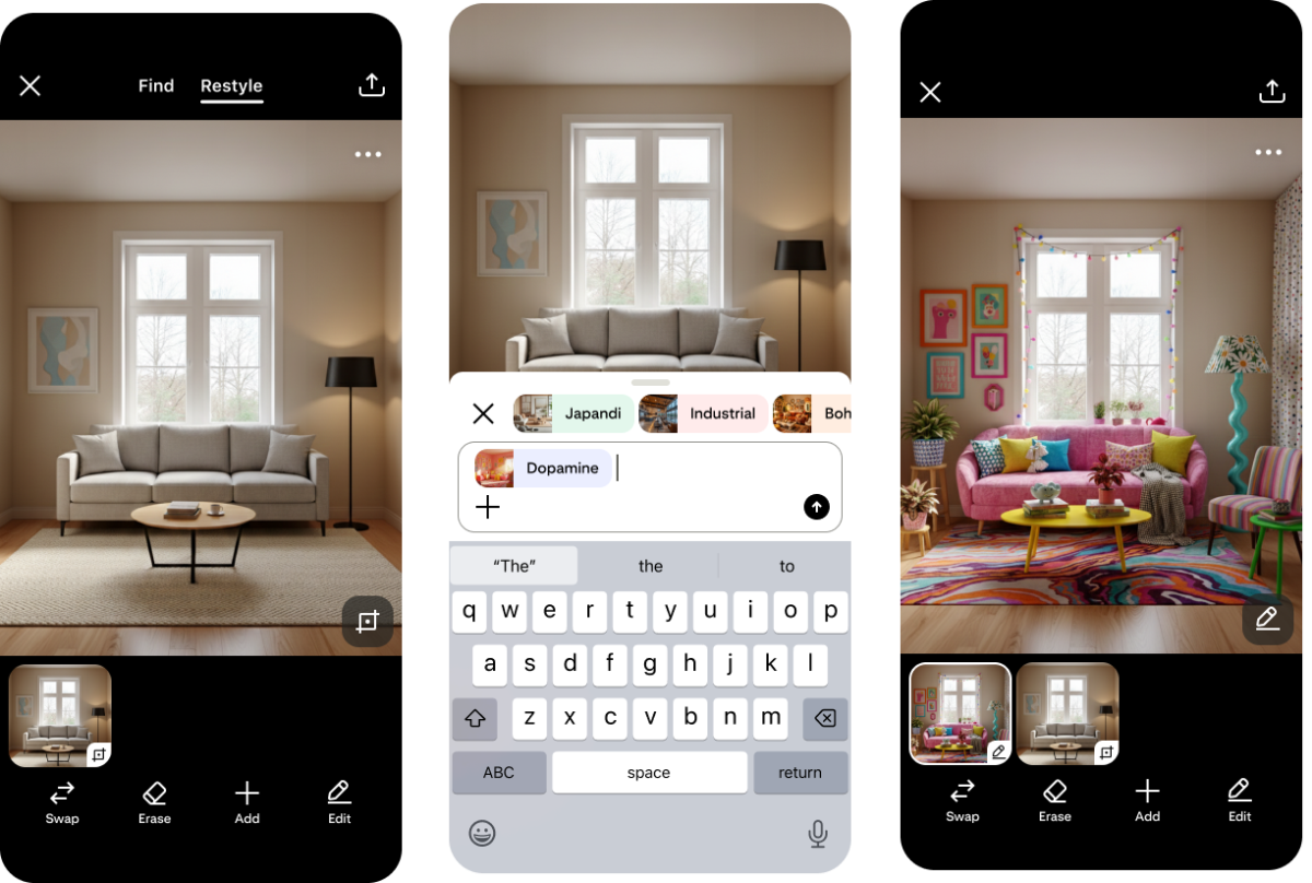 Pinterest launches AI room redesign feature in beta