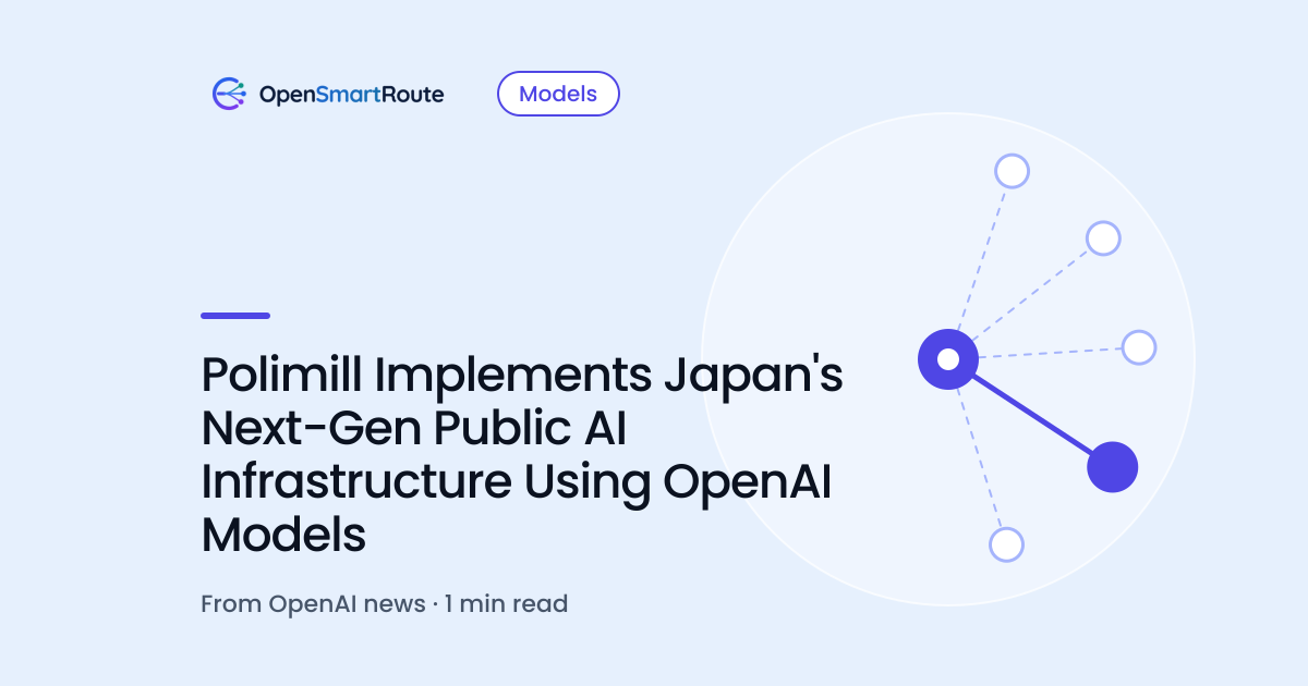 Polimill Implements Japan's Next-Gen Public AI Infrastructure Using OpenAI Models