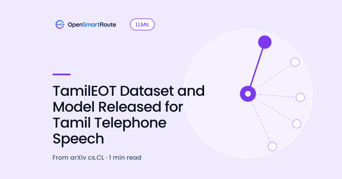 TamilEOT Dataset and Model Released for Tamil Telephone Speech