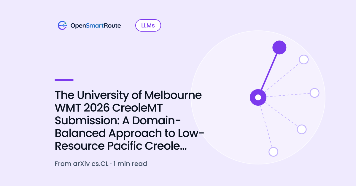 The University of Melbourne WMT 2026 CreoleMT Submission: A Domain-Balanced Approach to Low-Resource Pacific Creole Machine Translation