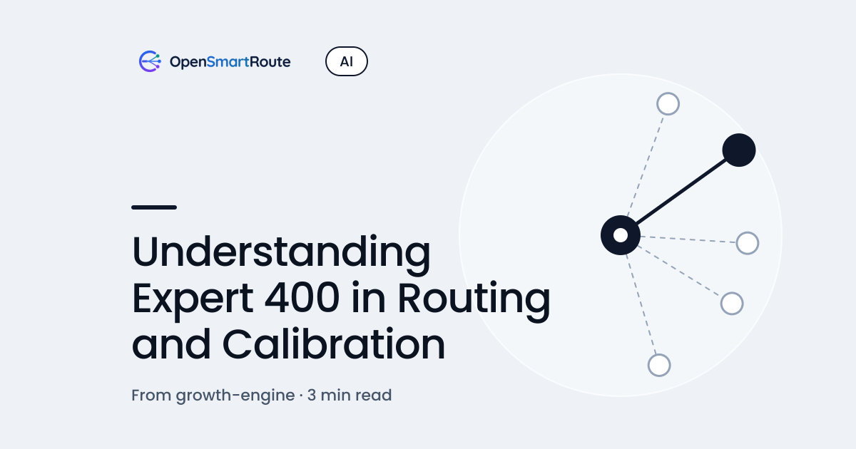 Understanding Expert 400 in Routing and Calibration