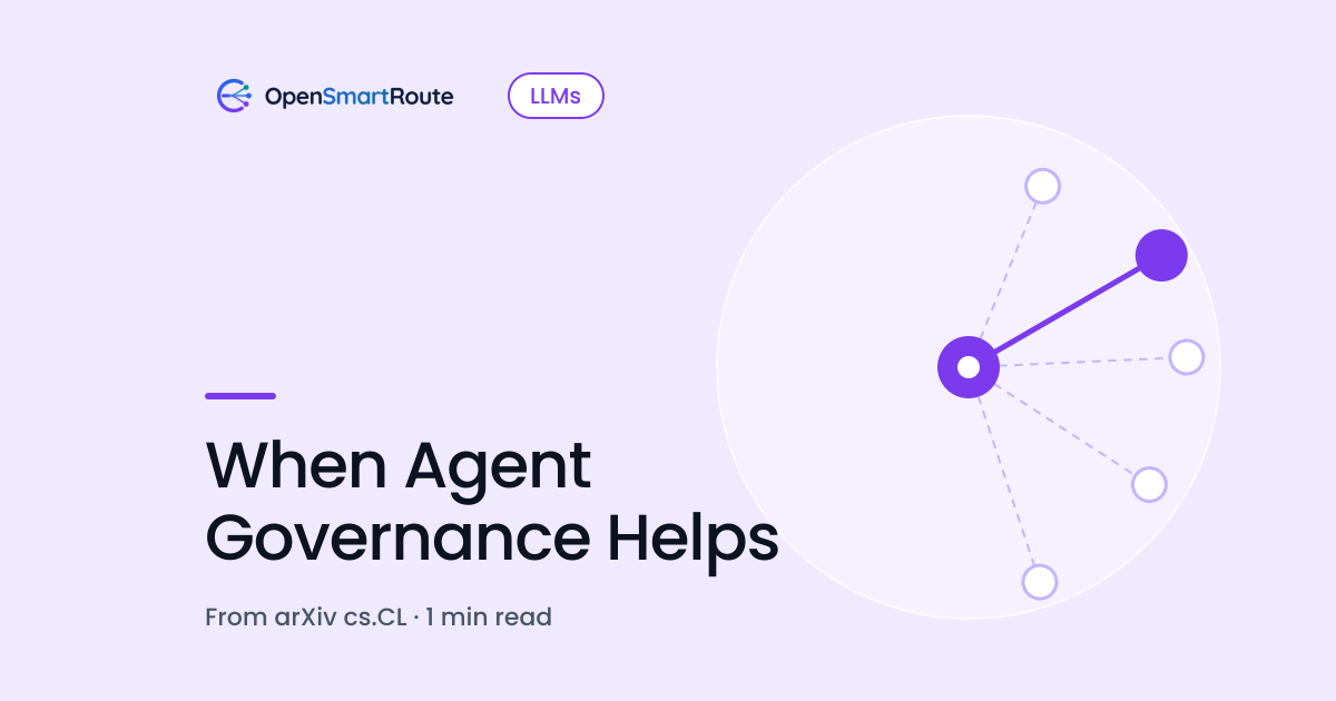 When Agent Governance Helps